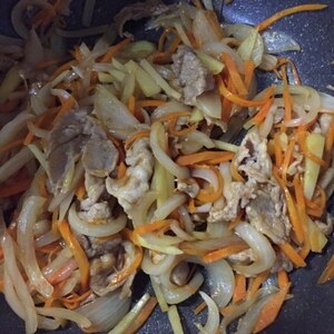 豚肉と細切り野菜の炒め物